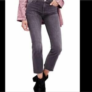Free People Ankle Grazer Cropped Raw Hem Bootcut Jeans Size 26